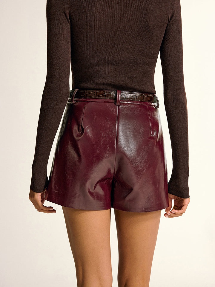 PU Leather Shorts without Belt  Liora Lane Boutique Shorts