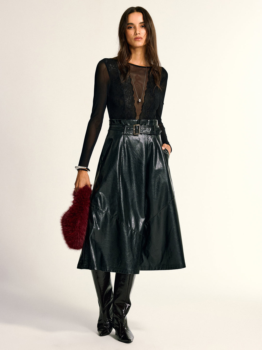 Long Sleeve Sheer Lace Mesh Bodysuit  Liora Lane Boutique Bodysuits