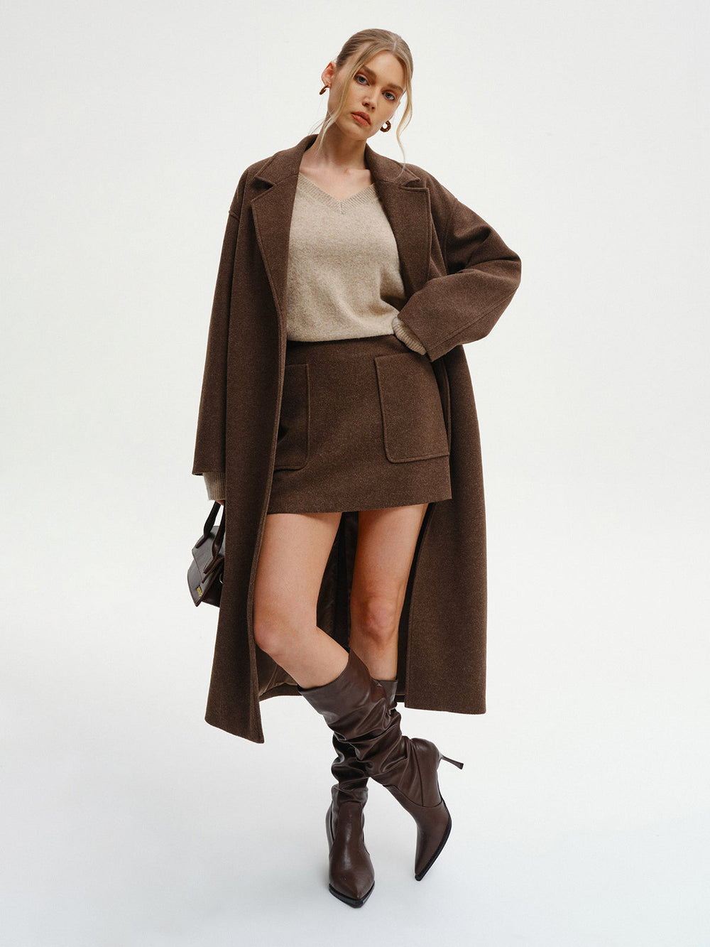 Oversized Tweed Long Coat  Liora Lane Boutique Wool Coats