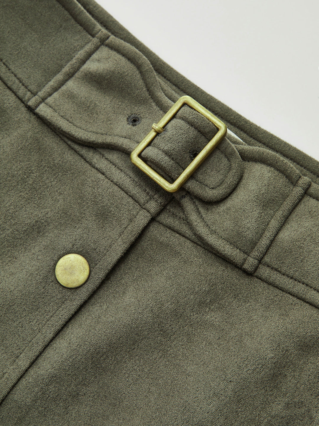 High-Waist Button Front Suede Mini Skirt  Liora Lane Boutique Skirts