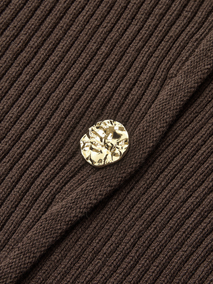 Stand Collar Asymmetric Button Cardigan  Liora Lane Boutique Cardigans