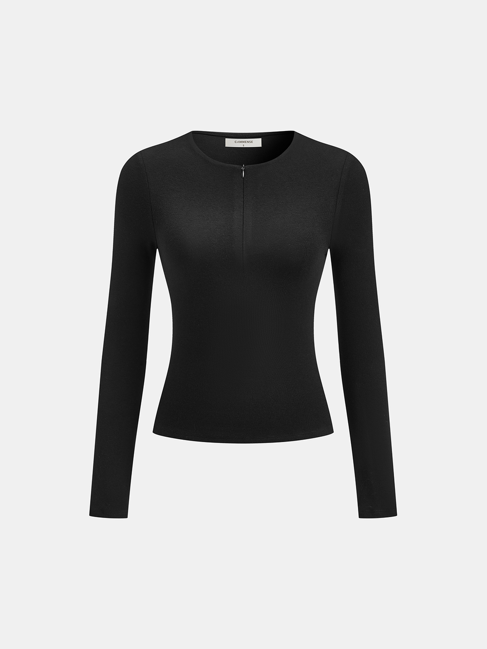 Slim Fit Zip-Front Long Sleeve T-Shirt  Liora Lane Boutique T-Shirts