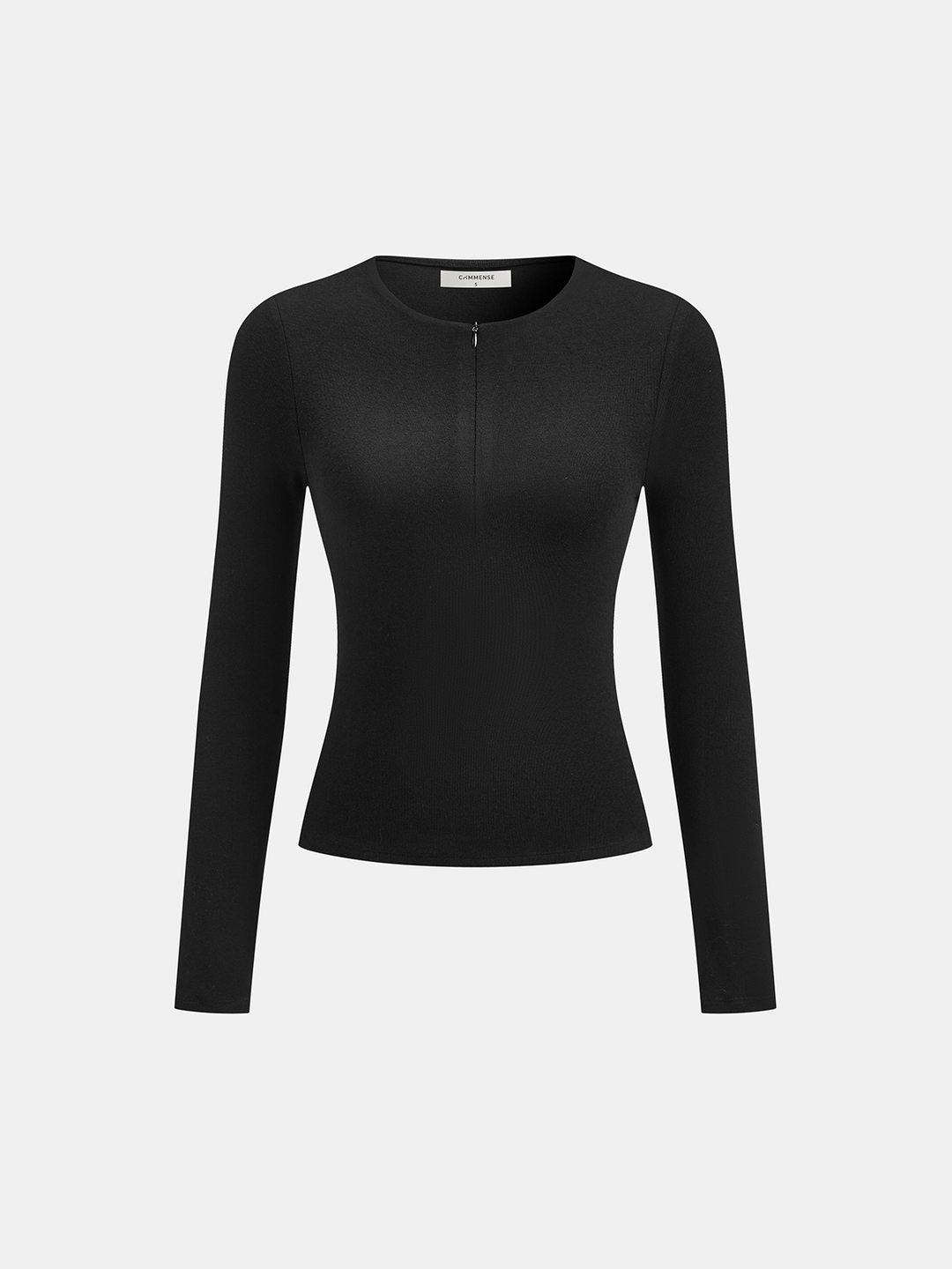 Slim Fit Zip-Front Long Sleeve T-Shirt  Liora Lane Boutique T-Shirts