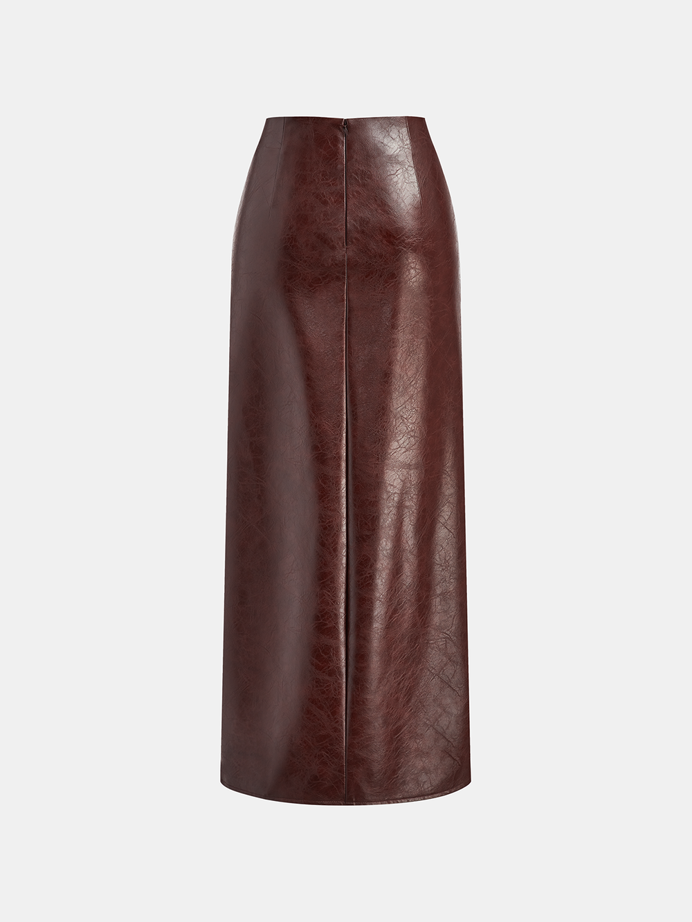 Knot Detail Slit Faux Leather Midi Skirt  Liora Lane Boutique Skirts