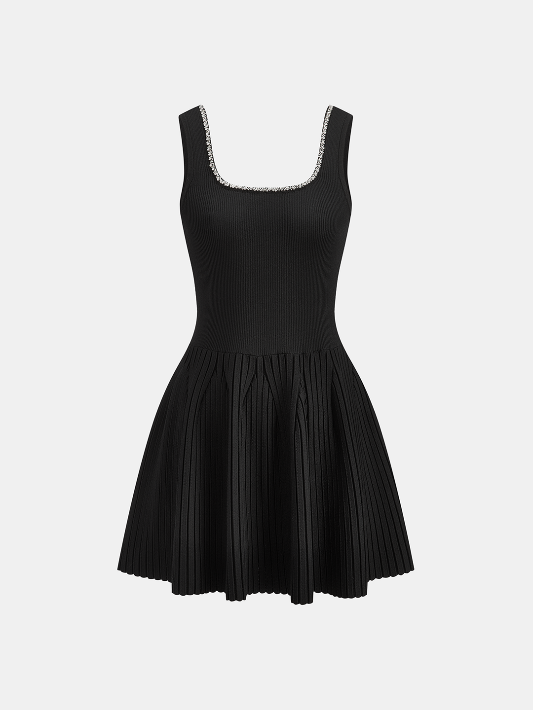 Rhinestone-Embellished Slim Fit Mini Dress  Liora Lane Boutique Sweater Dresses Black / XL 56.00