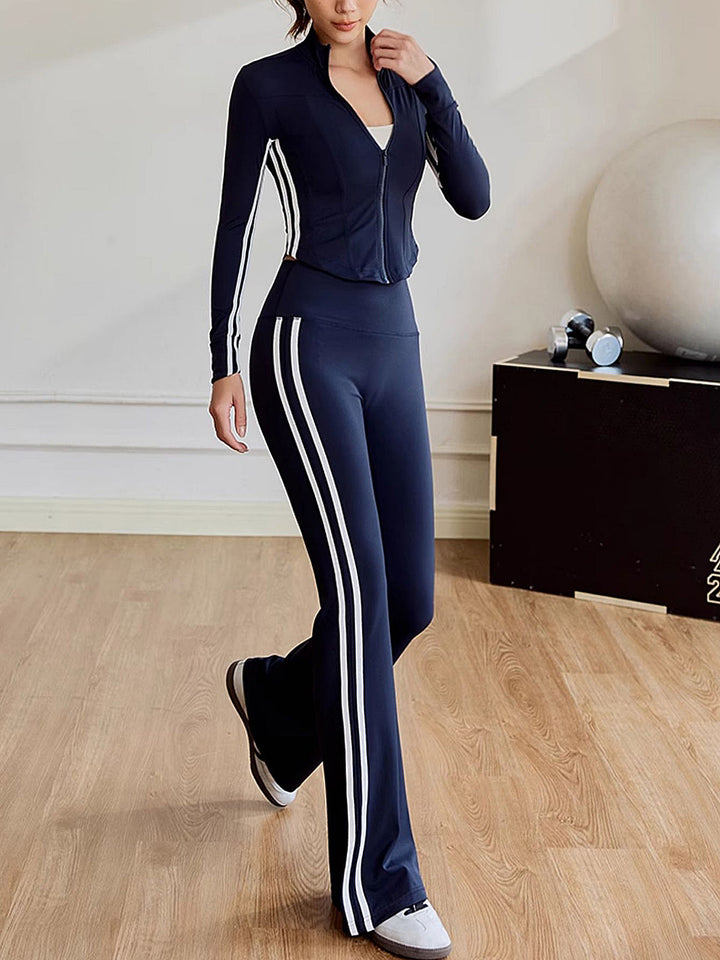 Slim Fit Side Striped High-Waist Pants  Liora Lane Boutique Pants