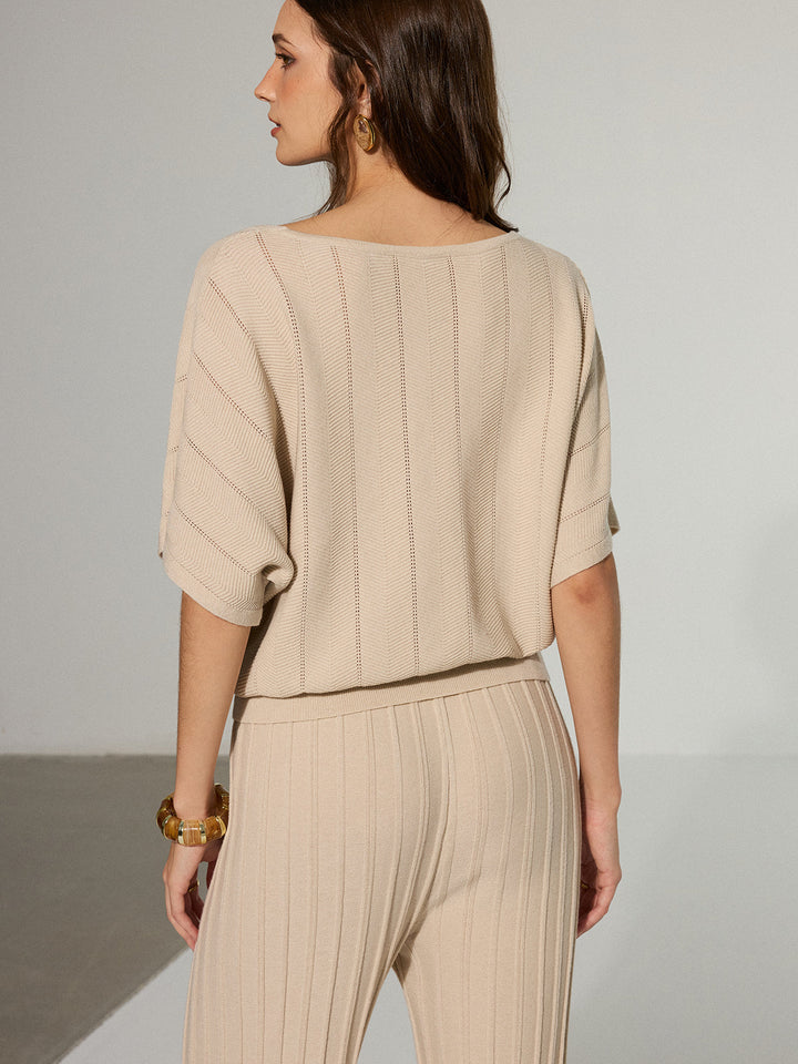 Textured Wool Blend V-Neck Sweater  Liora Lane Boutique Sweaters