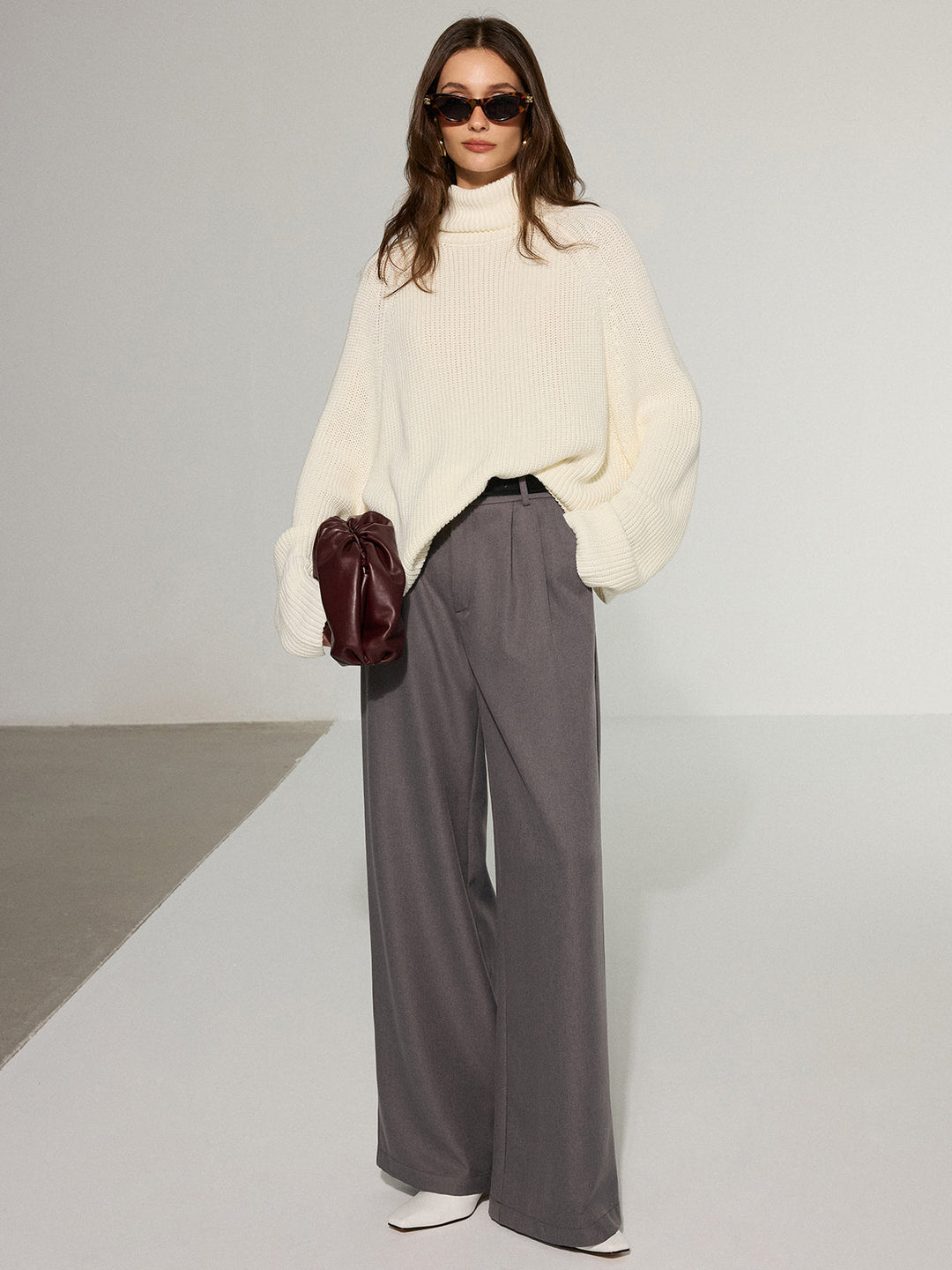 Oversized Backless Turtleneck Sweater  Liora Lane Boutique Sweaters