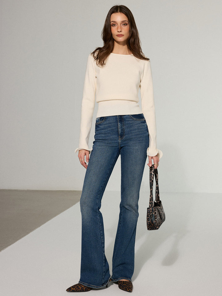 Ruffle Sleeve Sweater  Liora Lane Boutique Knit Tops