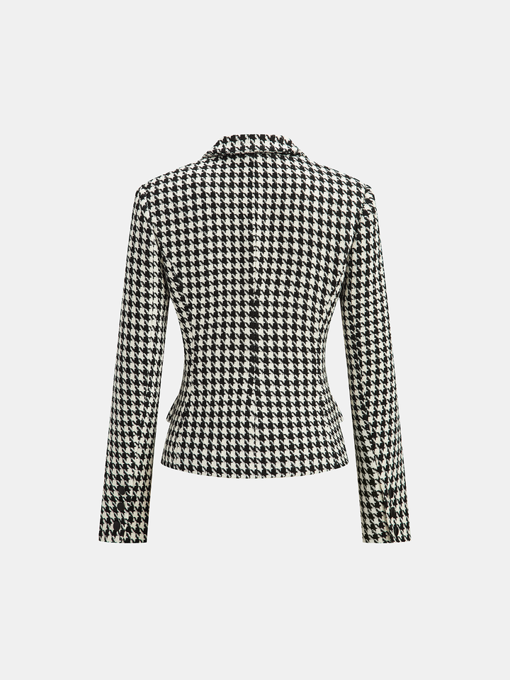 Houndstooth Tweed Double-Breasted Blazer  Liora Lane Boutique Blazers