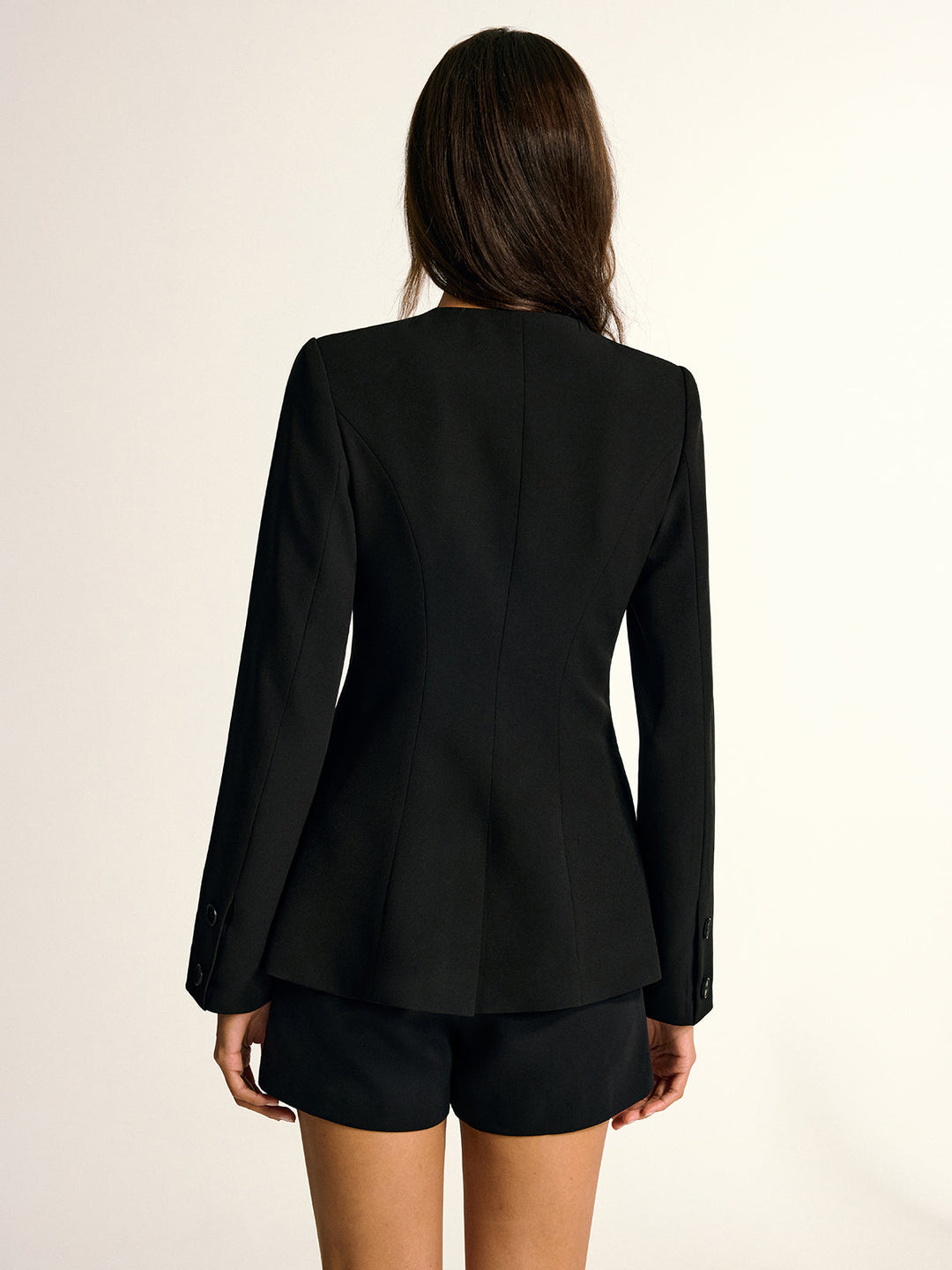 Metal Detail Crew Neck Blazer  Liora Lane Boutique Blazers
