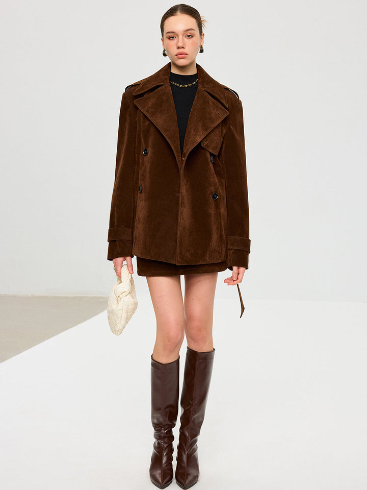 Belted Suede Trench Coat  Liora Lane Boutique Trench Coats