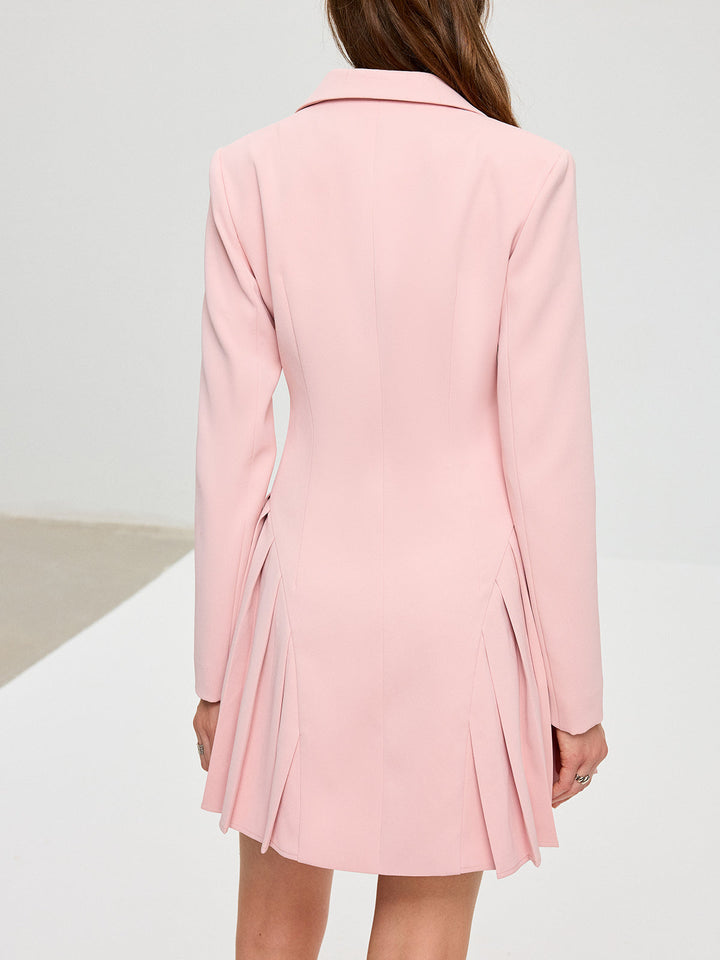 Pleated Fitted Blazer Dress  Liora Lane Boutique Dresses