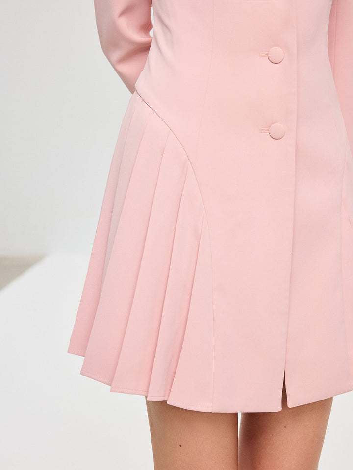 Pleated Fitted Blazer Dress  Liora Lane Boutique Dresses