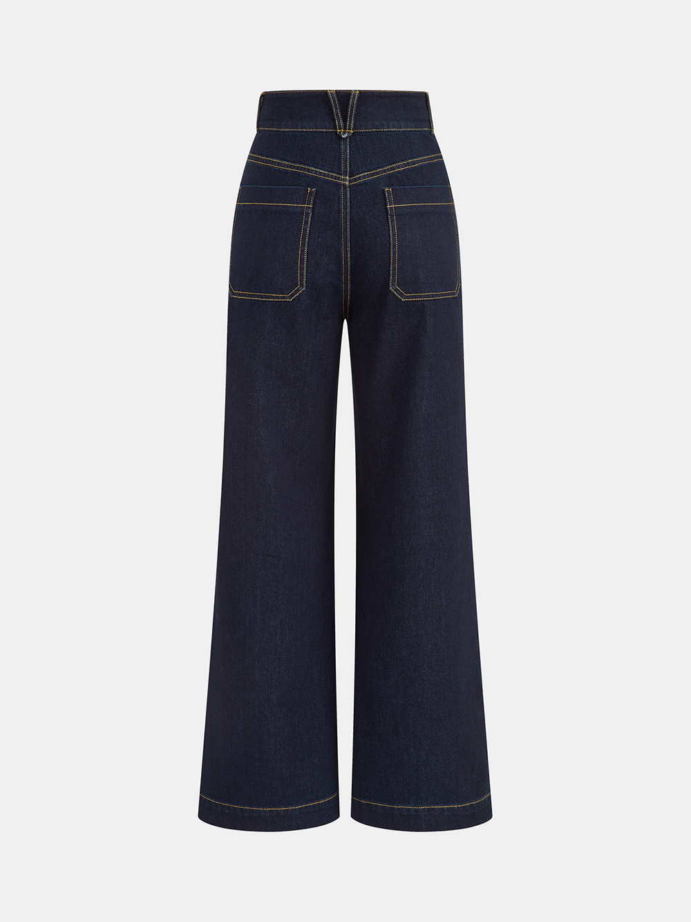 High-Waisted Double-Button Straight-Leg Denim Pants  Liora Lane Boutique Jeans