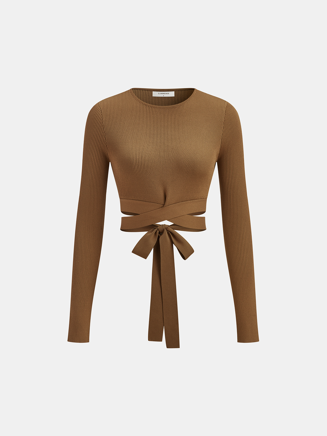 Ribbed Long Sleeve Tie-Back Top  Liora Lane Boutique Knit Tops Camel / XL 39.00