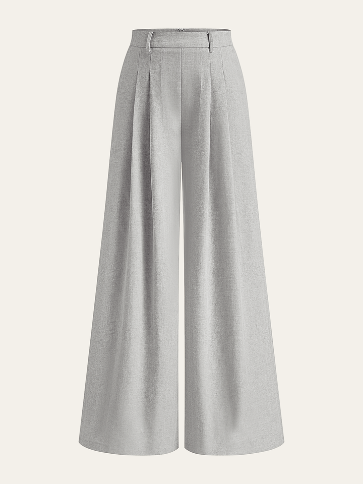 Linen Blend Wide-Leg Pants  Liora Lane Boutique Pants Grey / XL 52.00