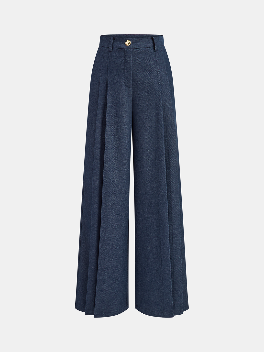 Mid-Waisted Pleated Wide-Leg Pants  Liora Lane Boutique Pants Blue / XL 62.00