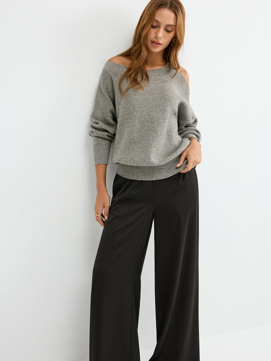 Reversible Cold-Shoulder Knit Top  Liora Lane Boutique Knit Tops