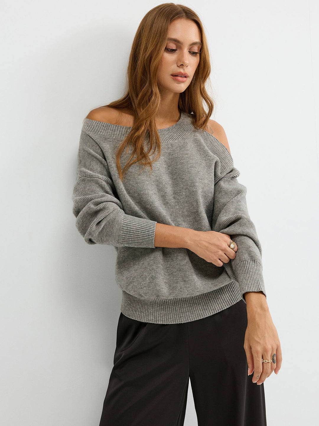 Reversible Cold-Shoulder Knit Top  Liora Lane Boutique Knit Tops