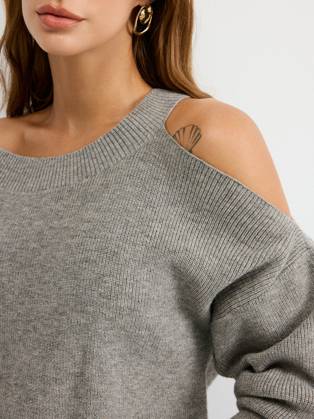 Reversible Cold-Shoulder Knit Top  Liora Lane Boutique Knit Tops