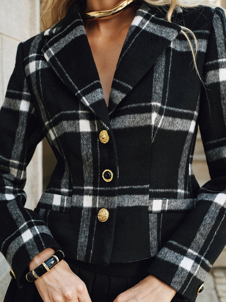 Plaid Wool Blend Blazer  Liora Lane Boutique Blazers