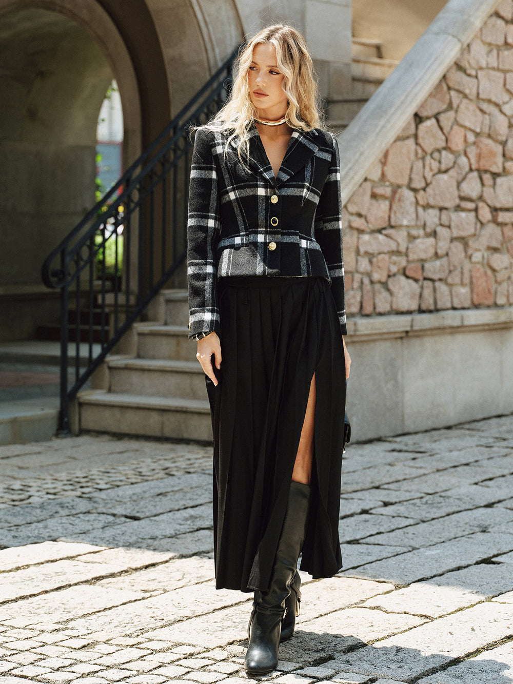 Plaid Wool Blend Blazer  Liora Lane Boutique Blazers