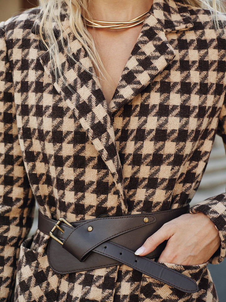 Houndstooth Belted Blazer  Liora Lane Boutique Blazers