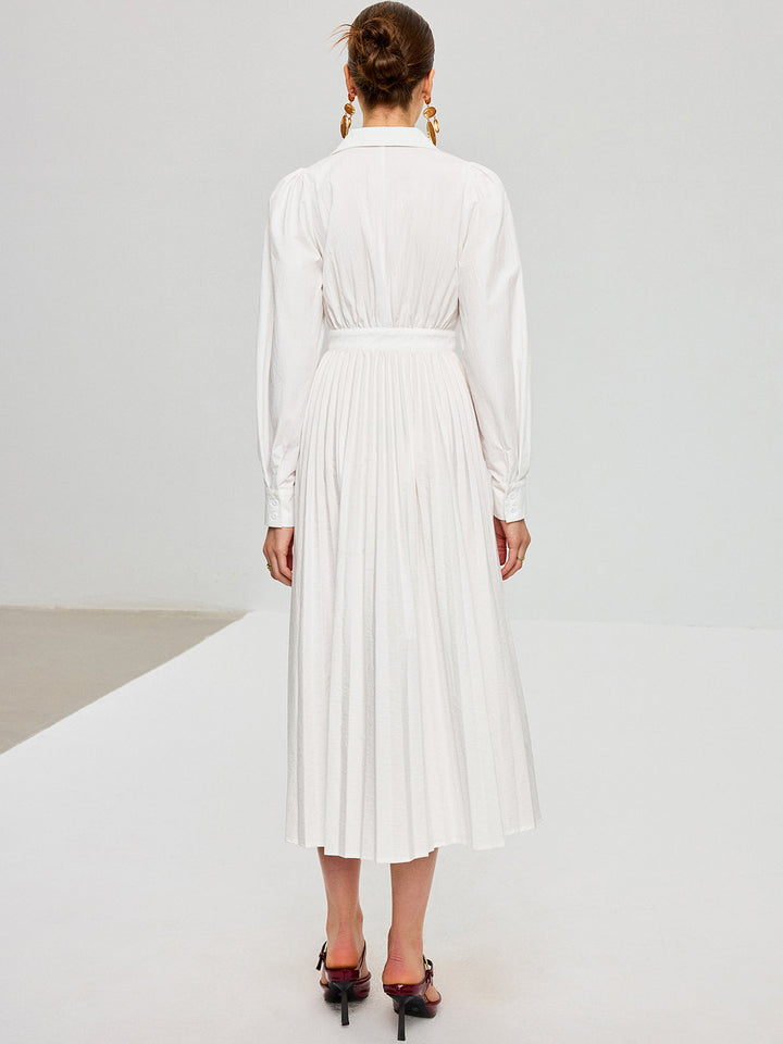 Lace-Up Pleated Midi Dress  Liora Lane Boutique Dresses