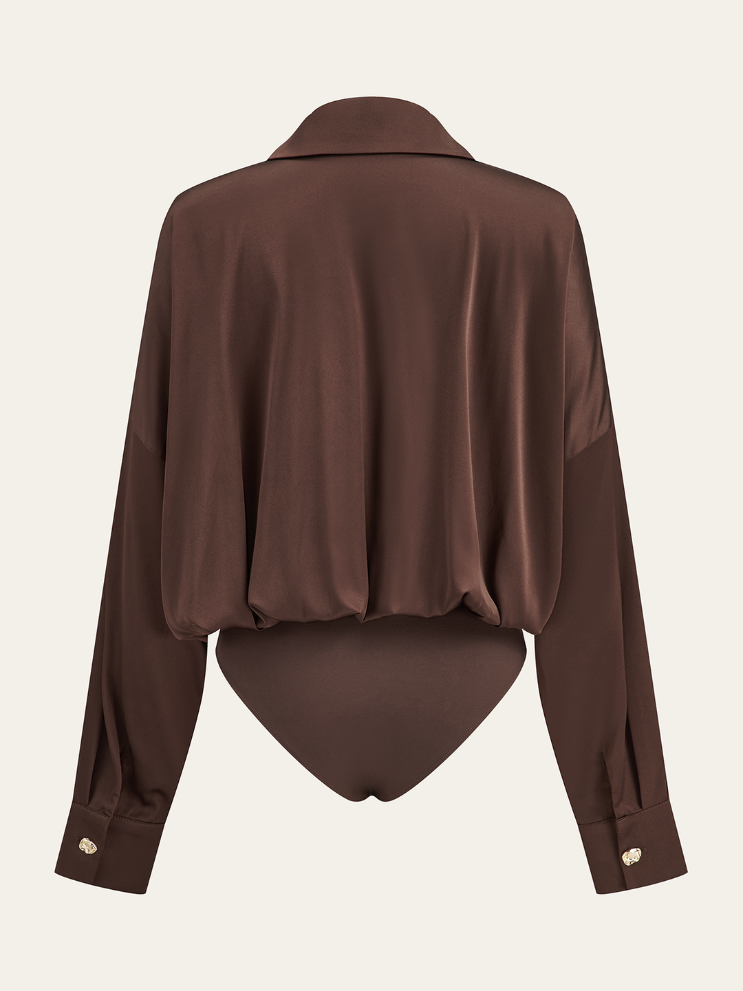 Satin Collar Metal Button Bodysuit  Liora Lane Boutique Bodysuits