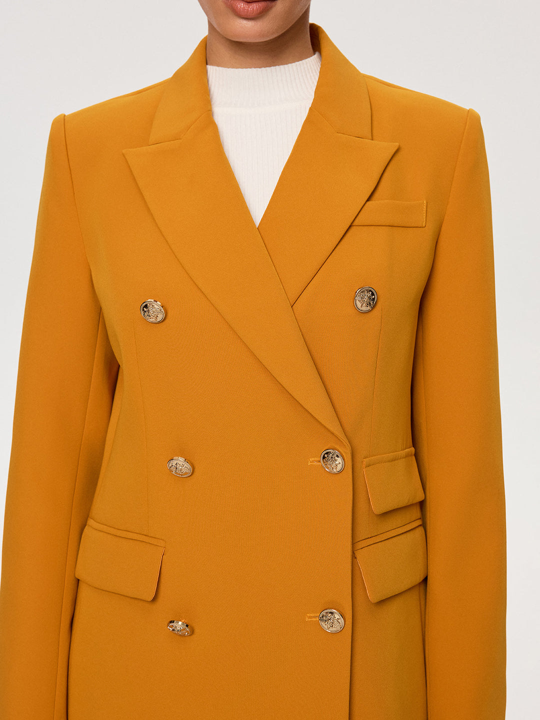 Double-Breasted Metal Button Blazer  Liora Lane Boutique Blazers