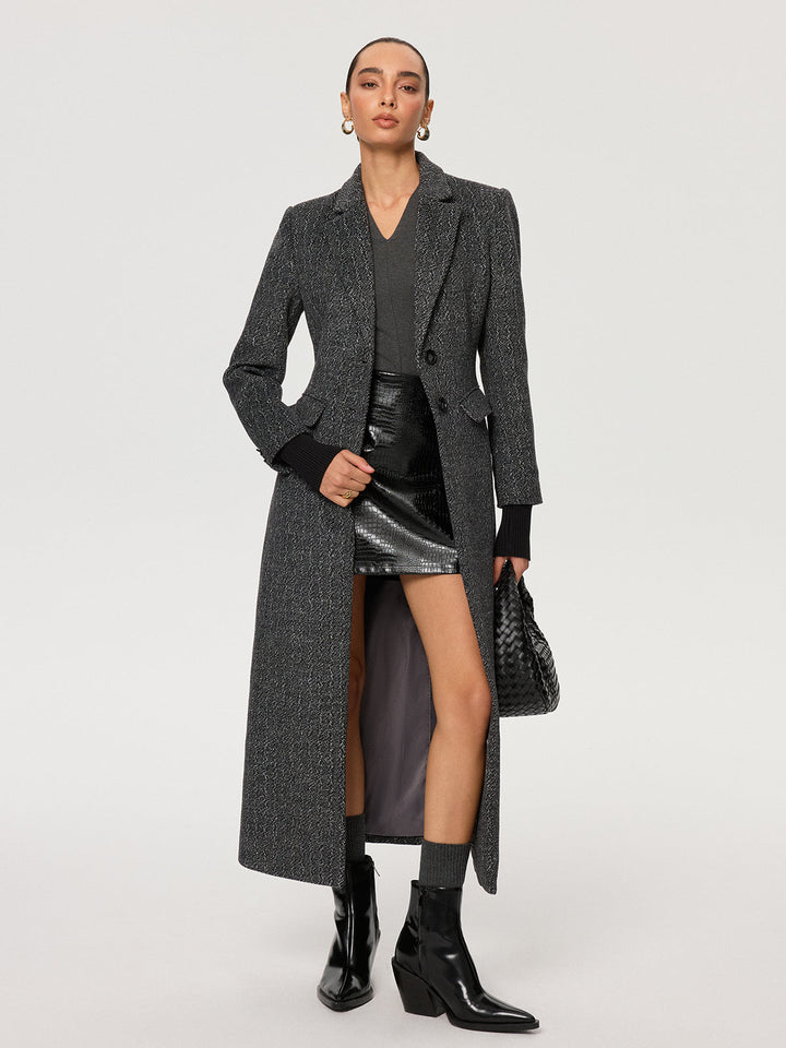 Flecked Wool-blend Coat  Liora Lane Boutique Wool Coats
