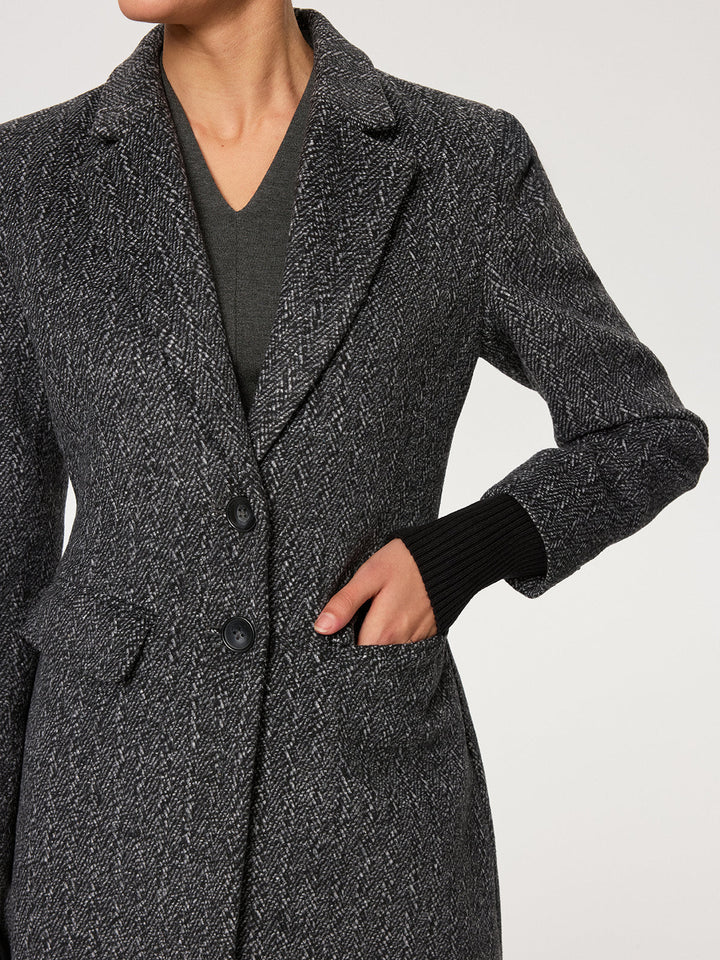 Flecked Wool-blend Coat  Liora Lane Boutique Wool Coats