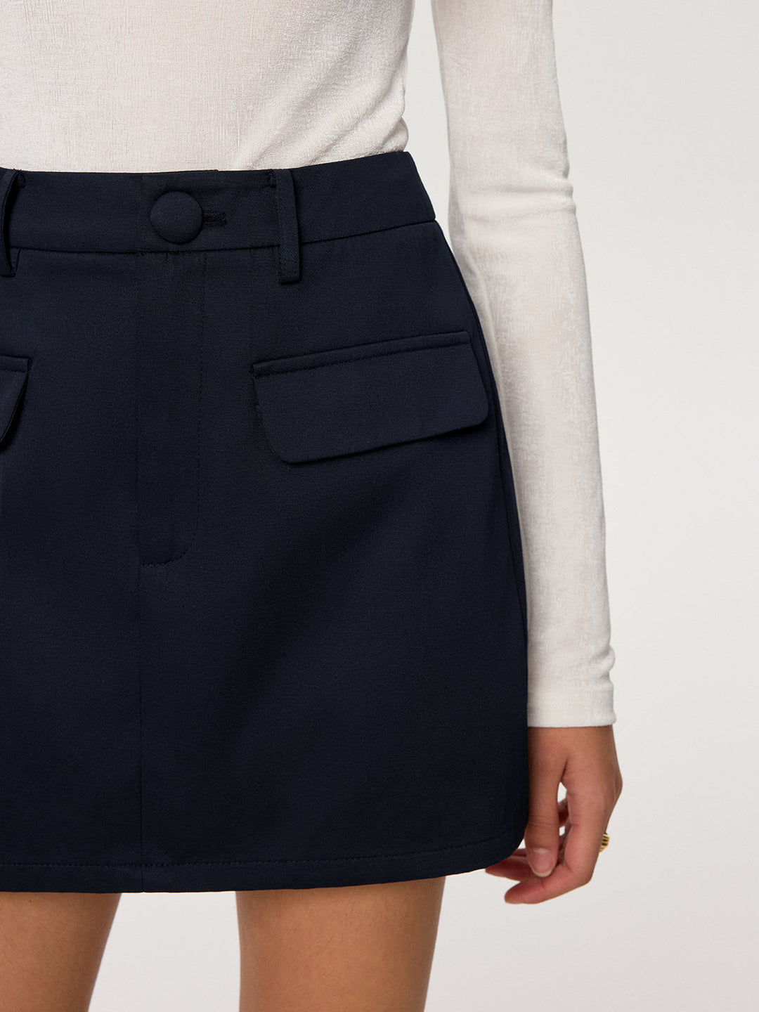 Cotton Blend Mini Skirt without Belt  Liora Lane Boutique Skirts