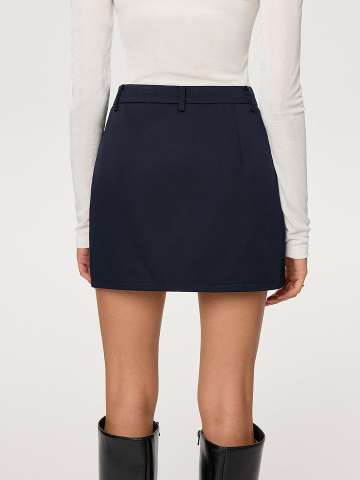 Cotton Blend Mini Skirt without Belt  Liora Lane Boutique Skirts