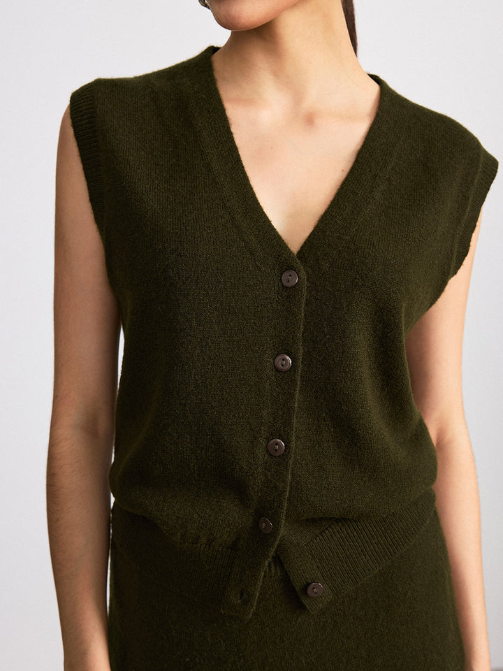 Wool Blend Knit Vest and Maxi Skirt Set  Liora Lane Boutique Sweater Co-ords