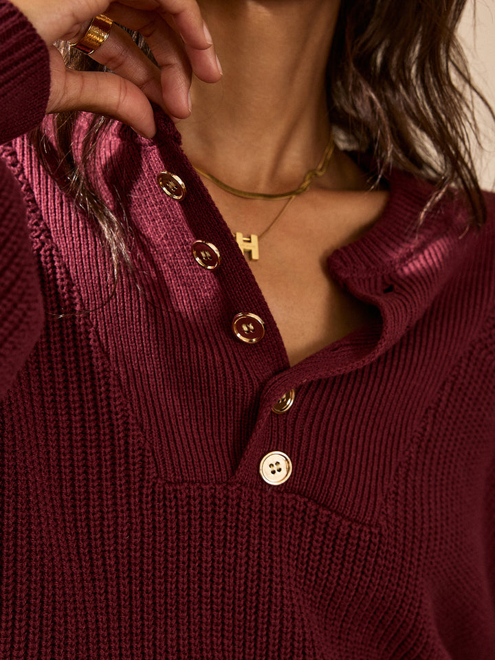 Metal Button-Front Knit Top  Liora Lane Boutique Knit Tops