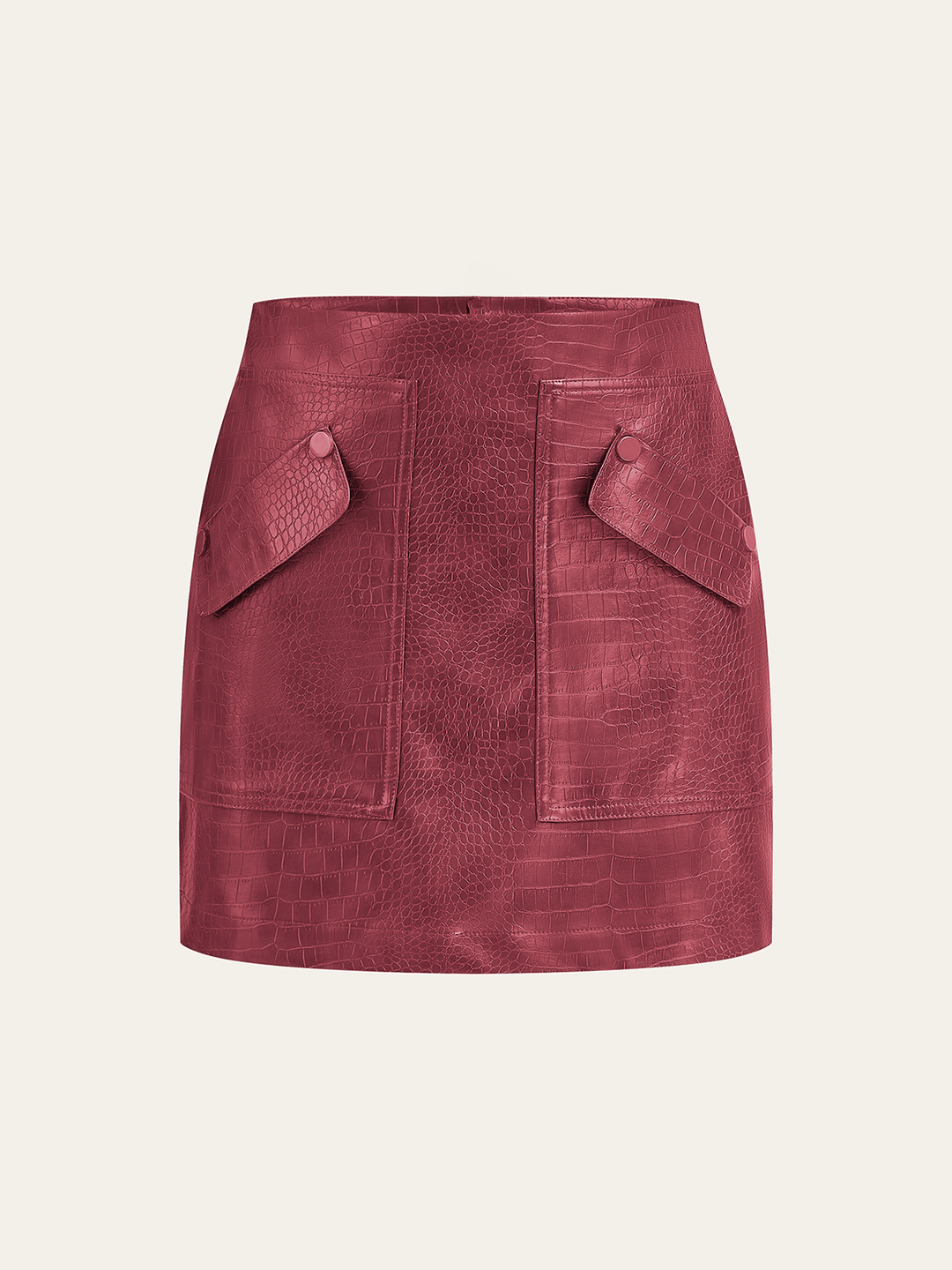 Faux Leather Crocodile-Embossed Mini Skirt  Liora Lane Boutique Skirts Red / XL 39.00