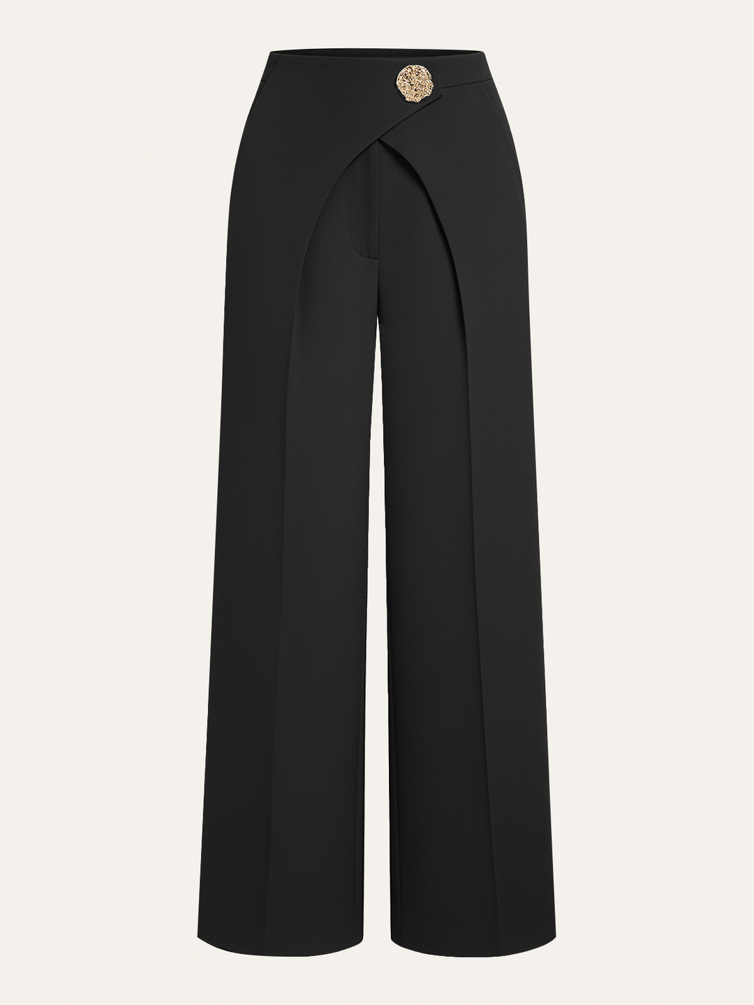 Metal Detail Straight-Leg Pants  Liora Lane Boutique Pants Black / XL 52.00