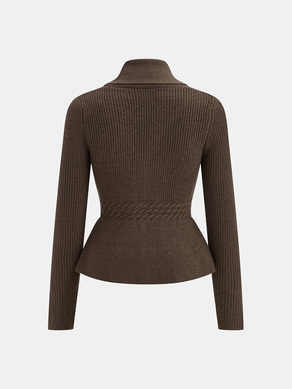 Shawl Collar Peplum Knit Cardigan  Liora Lane Boutique Cardigans
