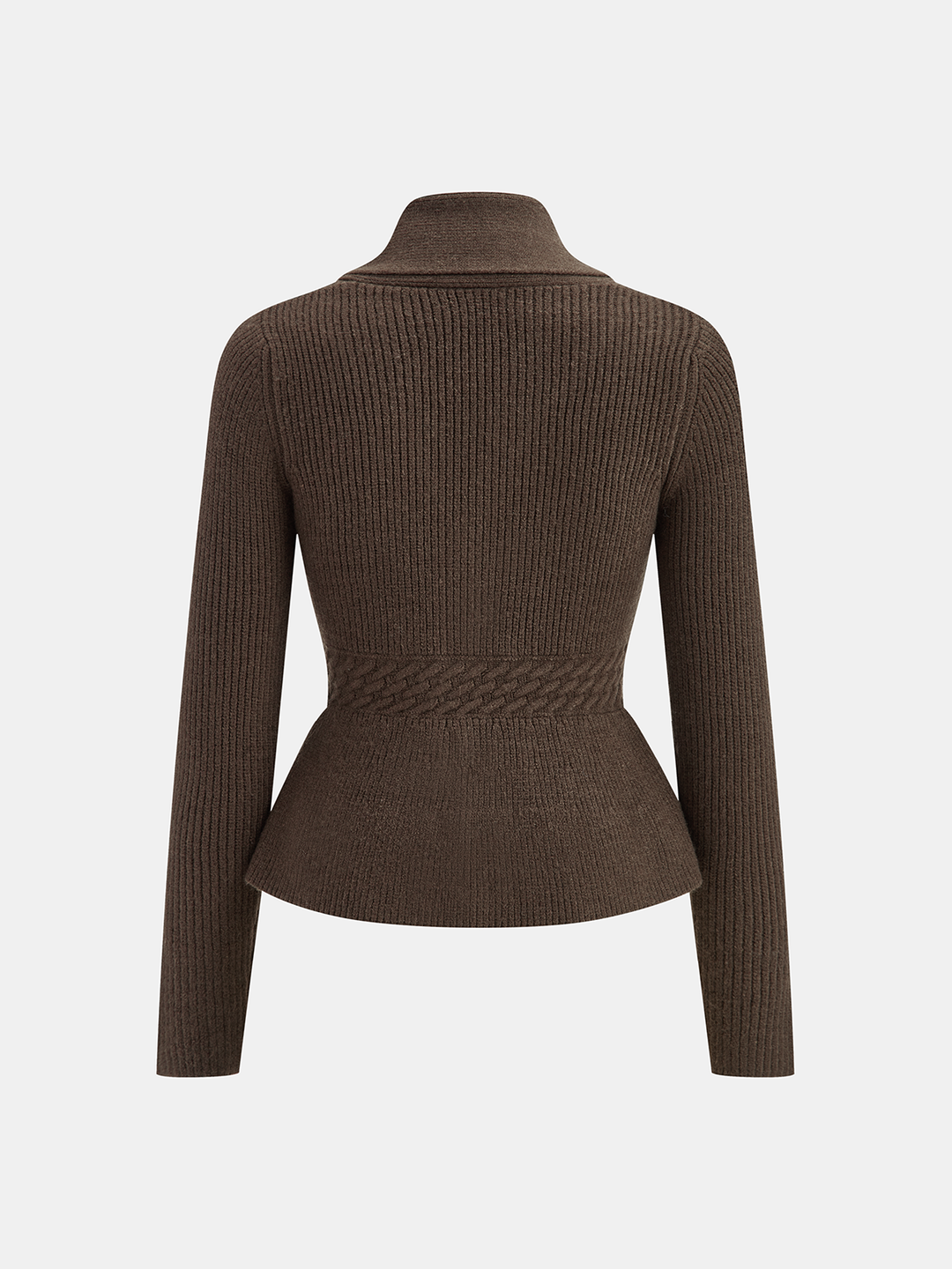 Shawl Collar Peplum Knit Cardigan  Liora Lane Boutique Cardigans