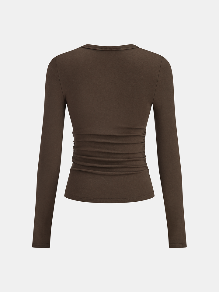 Belt-Decor Asymmetric Long Sleeve T-Shirt  Liora Lane Boutique T-Shirts