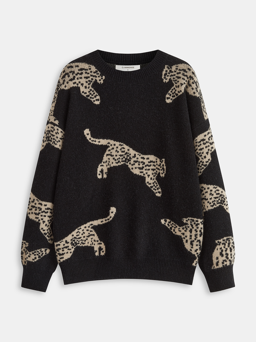 Leopard Print Sweater  Liora Lane Boutique Knit Tops Black / XL 42.00