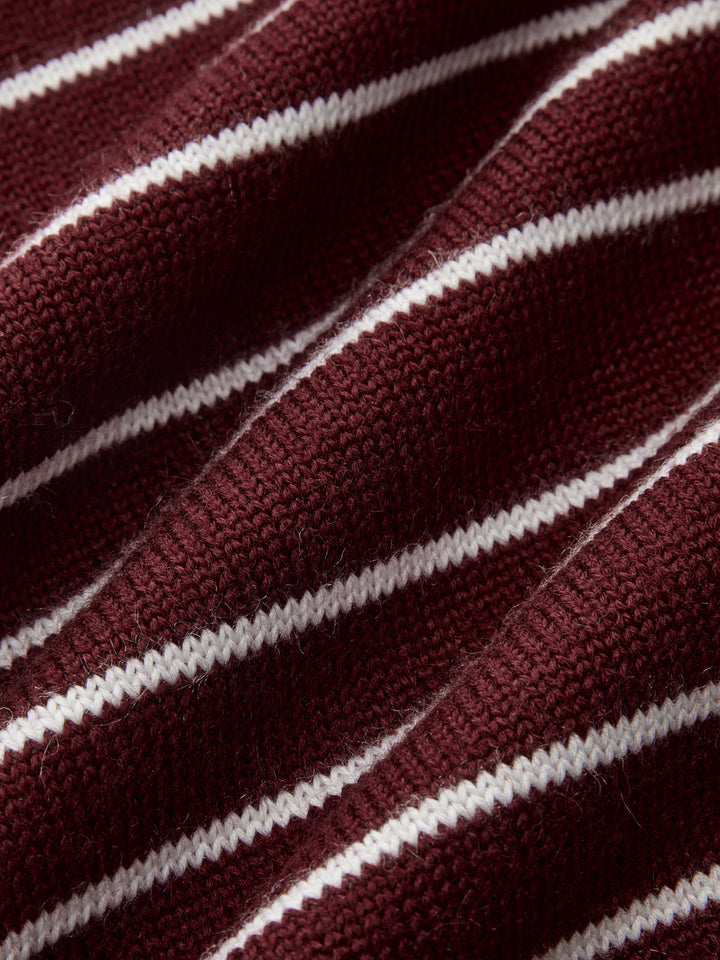 Striped Long Sleeved Knit Polo Top  Liora Lane Boutique Knit Tops