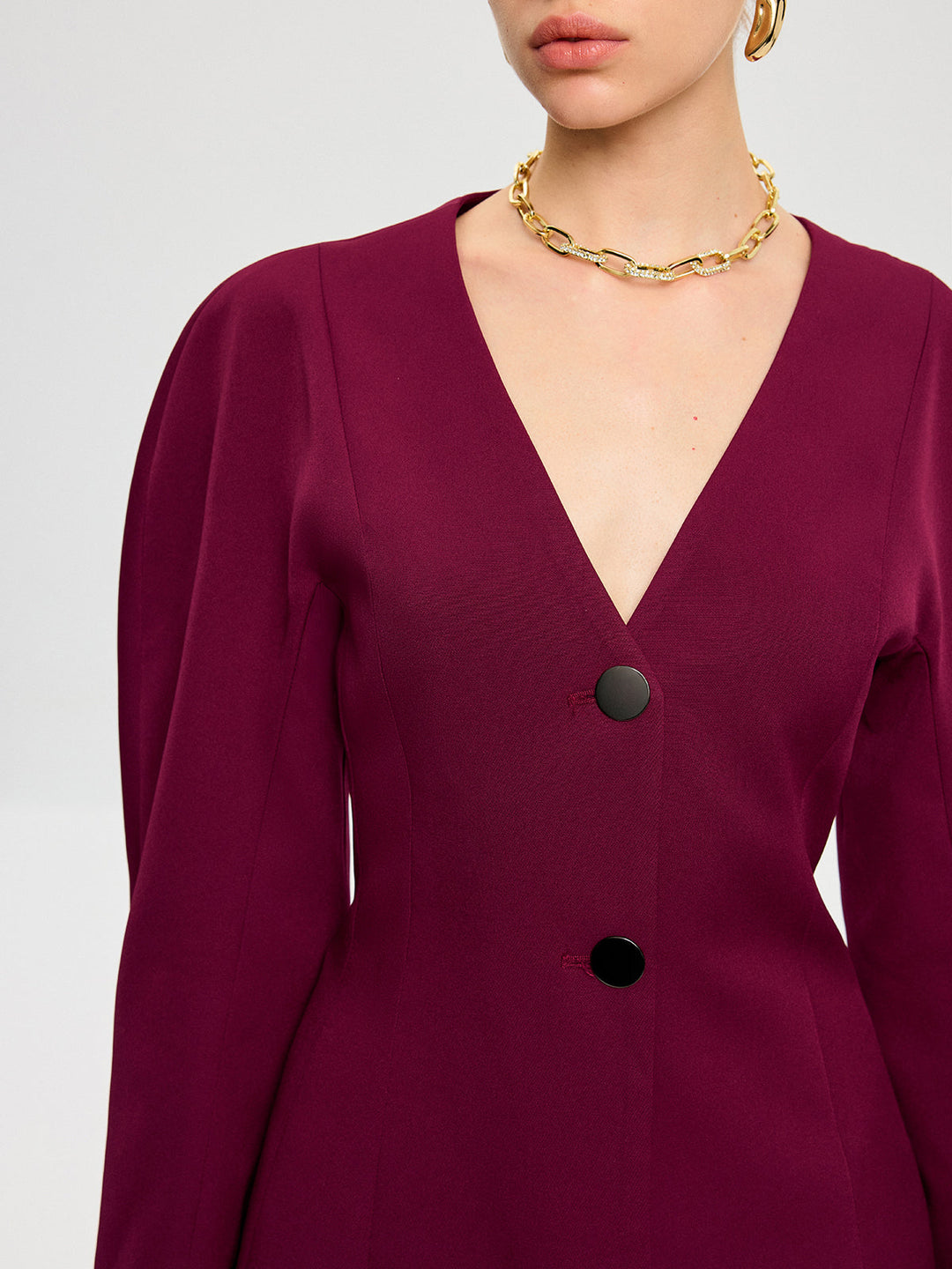 Puff Sleeve V-Neck Blazer  Liora Lane Boutique Blazers