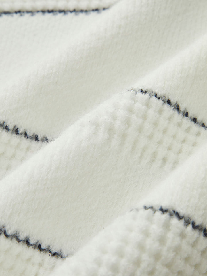 Denim Collar Striped Sweater  Liora Lane Boutique Sweaters