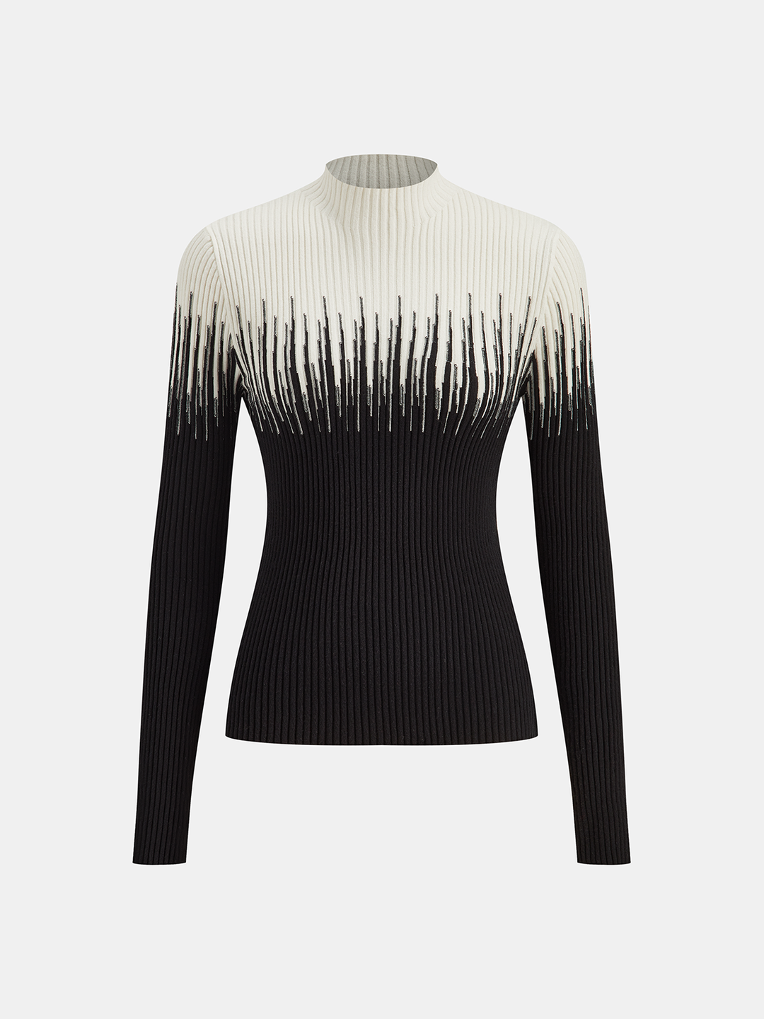 Geometric Pattern High Neck Sweater  Liora Lane Boutique Knit Tops