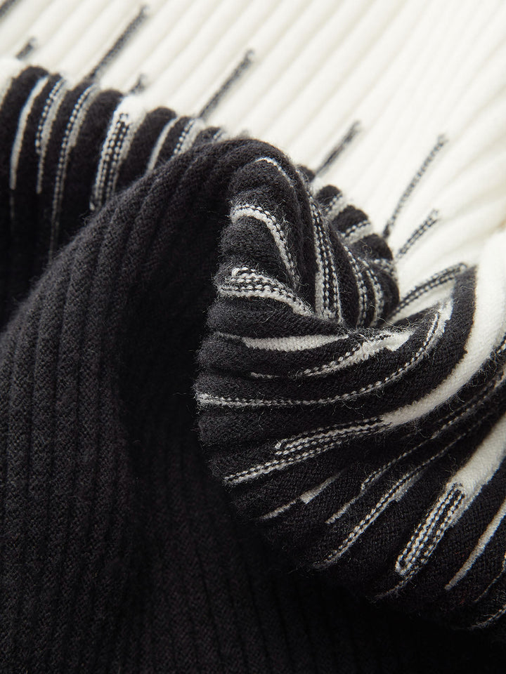 Geometric Pattern High Neck Sweater  Liora Lane Boutique Knit Tops