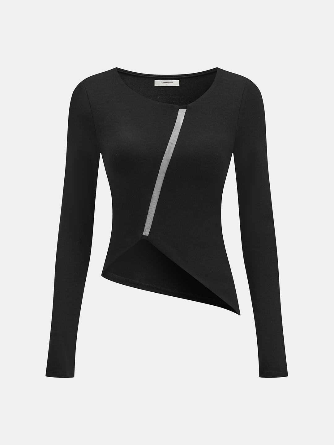 Bra-free Asymmetrical Round Neck Shirt  Liora Lane Boutique T-Shirts Black / XL 38.00
