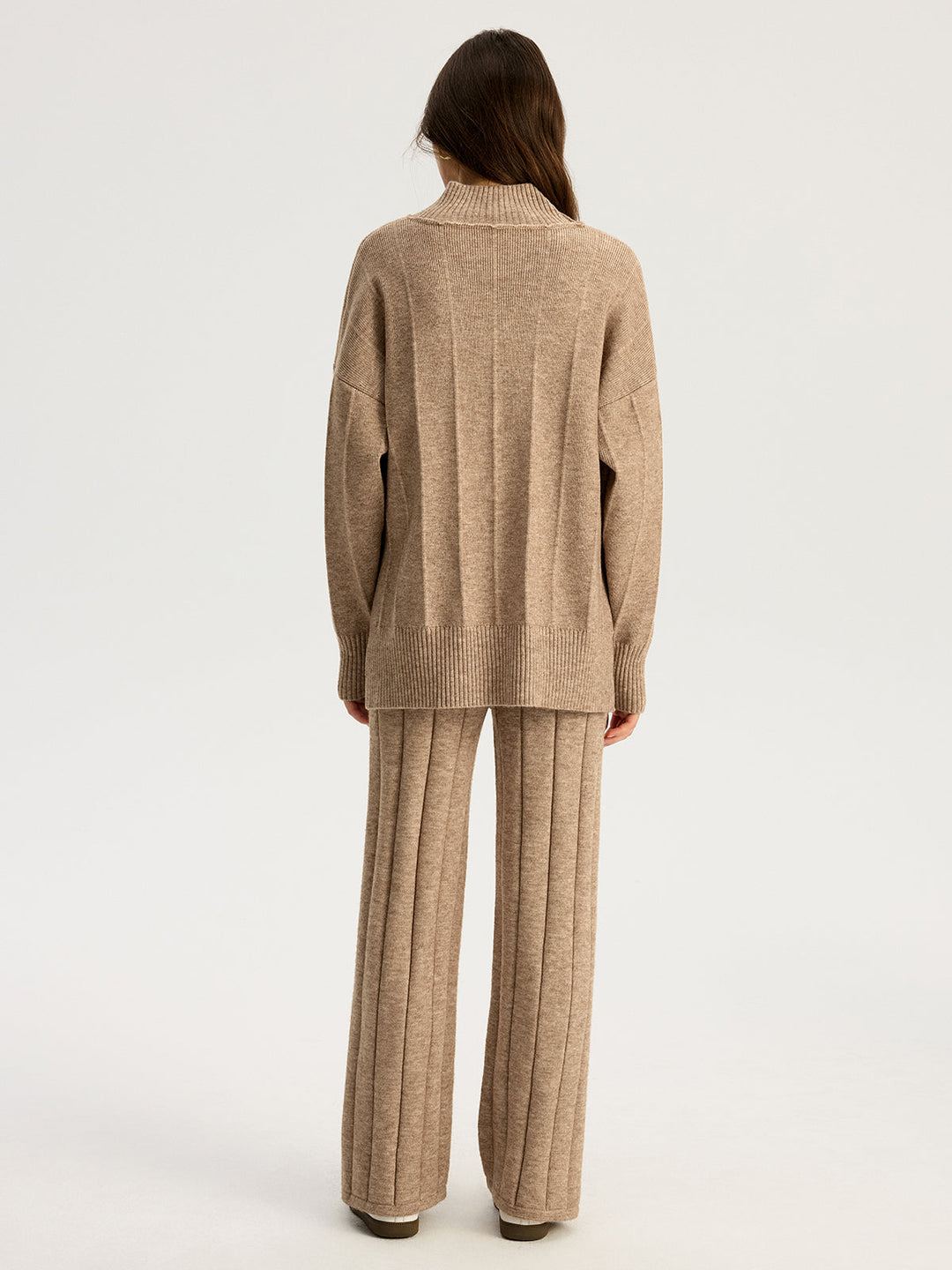 Soft Wide Rib Exposed Seam Jumper And Wide Leg Co-ord  Liora Lane Boutique Sweater Co-ords